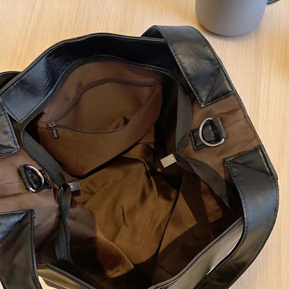 Everyday Large Black Leather Tote - Image 5